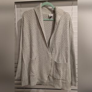Cabi Light Grey Asymmetrical Sweater